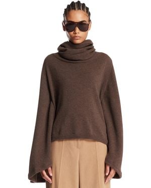 7 For All Mankind Wool Shawl Collar Jumper - Brown