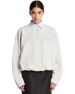 Acne Studios Striped Cotton Sweatshirt - White