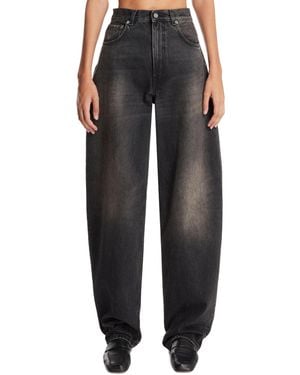 Haikure Curved Washed Jeans - Black