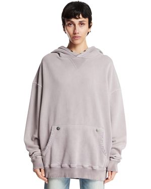 Antik Denim Cotton Oversized Sweatshirt - White