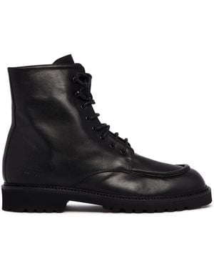 Common Projects Leather Lace-Up Ankle Boots - Black