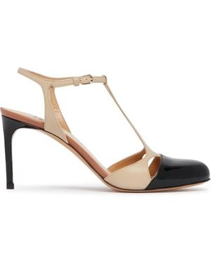 Francesco Russo Contrast Toe Court Shoes - Metallic
