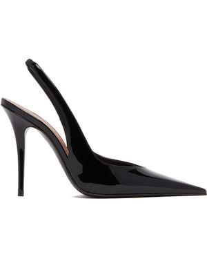 AMINA MUADDI Glossy Anok Slingbacks - Black