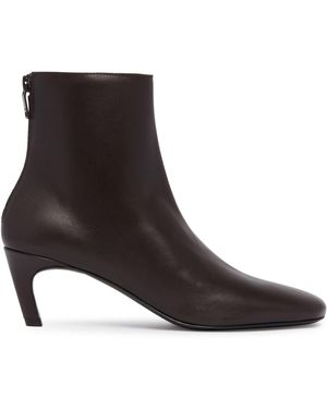 TOTEME Leather Ankle Boots - Brown