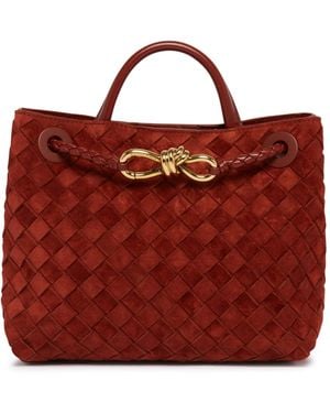 Bottega Veneta Small Andiamo Suede Bag - Red