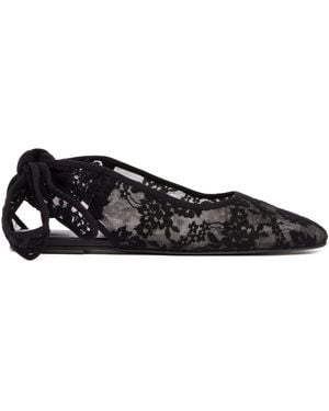 Magda Butrym Lace-Up Lace Ballerinas - Black