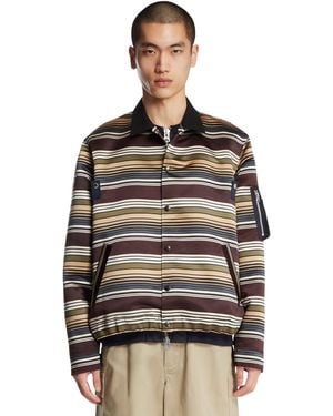 Sacai Double-Layer Striped Jacket - Black