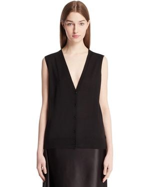 The Row Neel Cashmere Vest - Black
