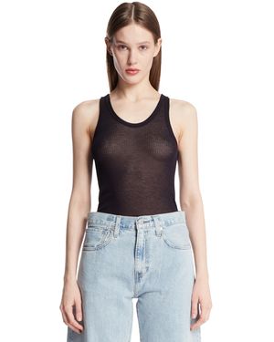 Lemaire Viscose And Silk Top - Blue
