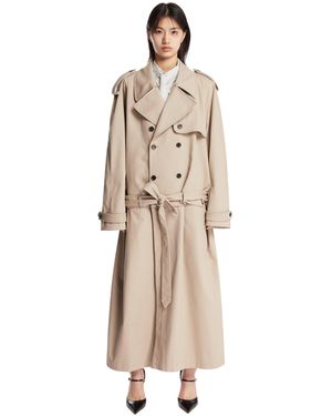 Marie Adam-Leenaerdt Double-Breasted Cotton Trench Coat - Natural