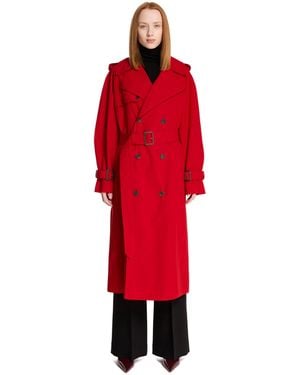 Wardrobe NYC Belted Trench Coat - Red