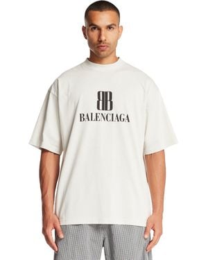 Balenciaga Nano Bb Medium Fit T-Shirt - White