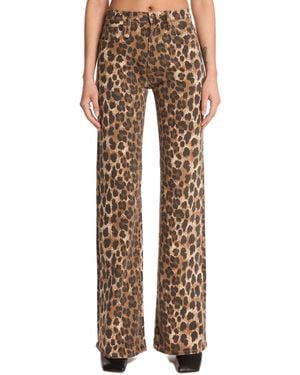 R13 Animal Print Jane High-Waisted Jeans - Natural