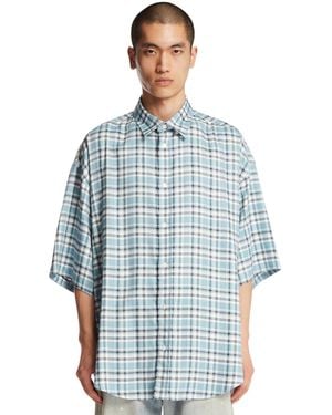 Acne Studios Checked Button-Up Shirt - Blue