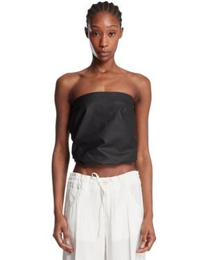 Alexander Wang Balloon Leather Top - Black