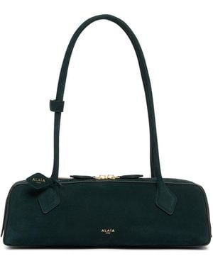Alaïa Le Teckel Medium Suede Bag - Green