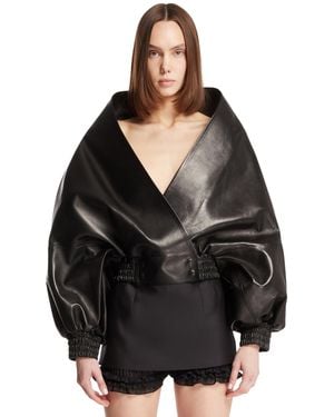 Balenciaga Wrap Leather Jacket - Black