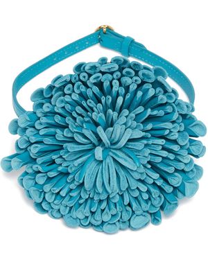 Alaïa Light Leather Flower Choker - Blue