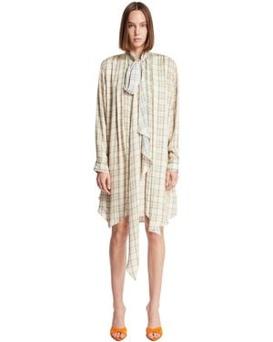 Acne Studios Check Tunic Dress - Natural