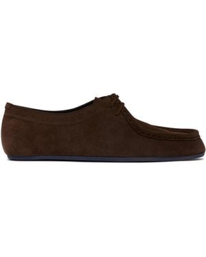 Jil Sander Suede Lace-Up Loafers - Brown