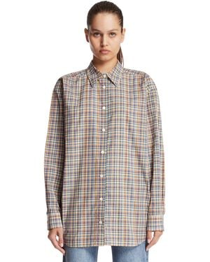 TOTEME Checked Cotton Shirt - Grey