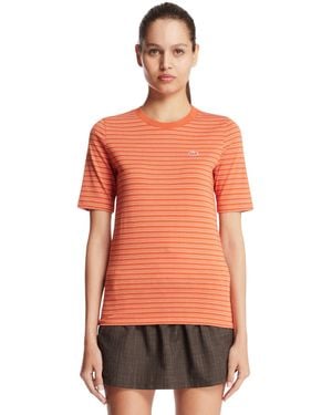 Lacoste Striped Jersey T-Shirt - Orange