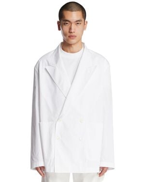 Dries Van Noten Unlined Double-Breasted Blazer - White