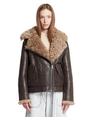 Acne Studios Leather Shearling Jacket - Black