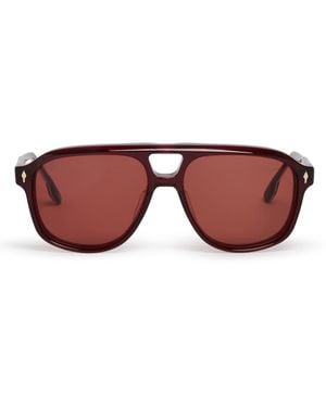 Jacques Marie Mage Burgundy Leonard Viper Sunglasses - Red