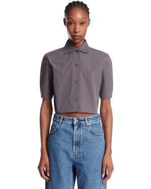 Jil Sander Cropped Cotton Shirt - Blue