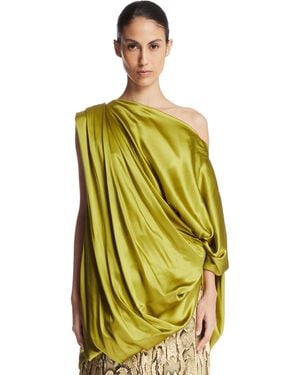 Dries Van Noten Top Drappeggiato Asimmetrico - Giallo