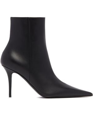 AMINA MUADDI Barbara 90 Leather Ankle Boots - Black