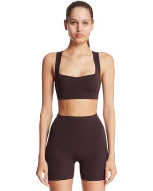 Nike Skims Studio Stretch Square-Neck Top - Brown