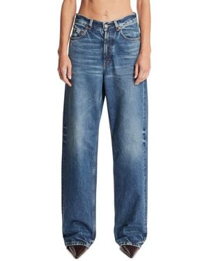 Saint Laurent V-Waist Baggy Jeans - Blue