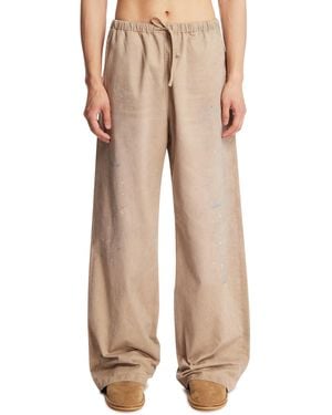 Acne Studios Wide-Leg Cotton Trousers - Natural