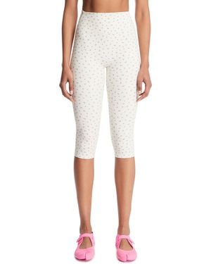 Nike Skims Floral Cropped High-Waisted Leggings - White
