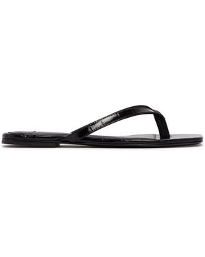 TOTEME Leather Croc-Effect Flip-Flop Sandals - White