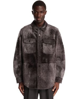 Brioni Shearling Overshirt - Brown