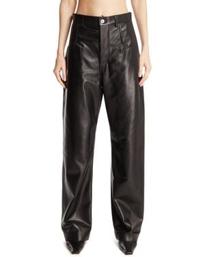 Bottega Veneta Leather Trousers - Black