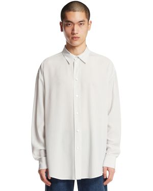 The Row Granada Striped Silk Shirt - White