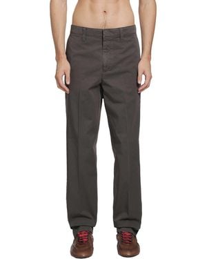 Prada Garment Dyed Cotton Trousers - Grey
