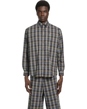 ERL Checked Woven Shirt - Grey