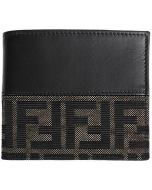 Fendi Jacquard Bi-Fold Wallet - Black