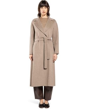Max Mara Wool Wrap Coat - Natural