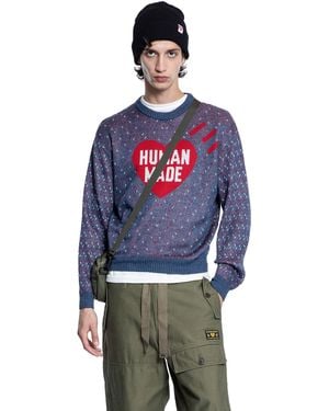 Human Made Heart Knit Sweater - Blue
