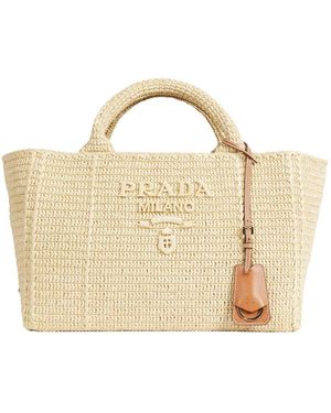 Prada Large Crochet Tote Bag - Natural
