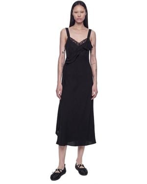 Simone Rocha Bow Sash Slip Midi Dress - Black