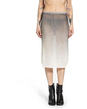 Maison Margiela Sheer Knit Midi Skirt - White