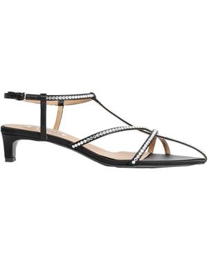 Jil Sander Cage Low-Heel Sandals - Black