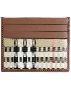 Burberry Check Card Case - Brown